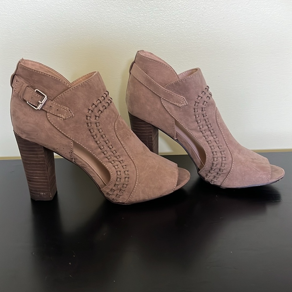 Cato suede peeptoe booties